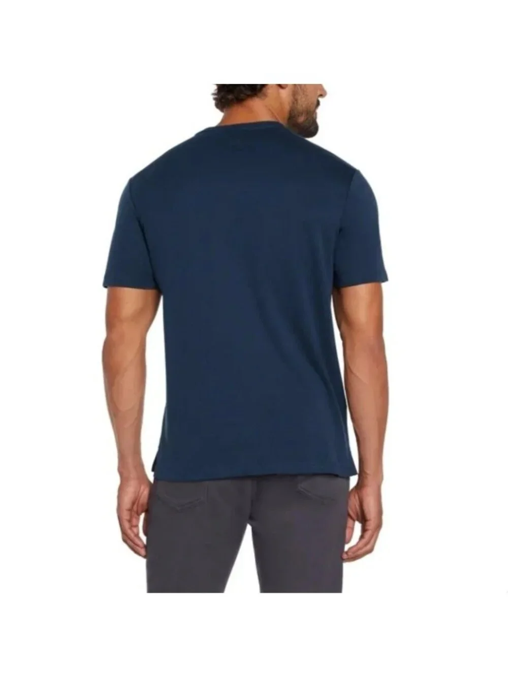 NWOT Banana Republic Luxe Touch Tee Men's L Navy Blue Cotton Short Sleeve Shirt